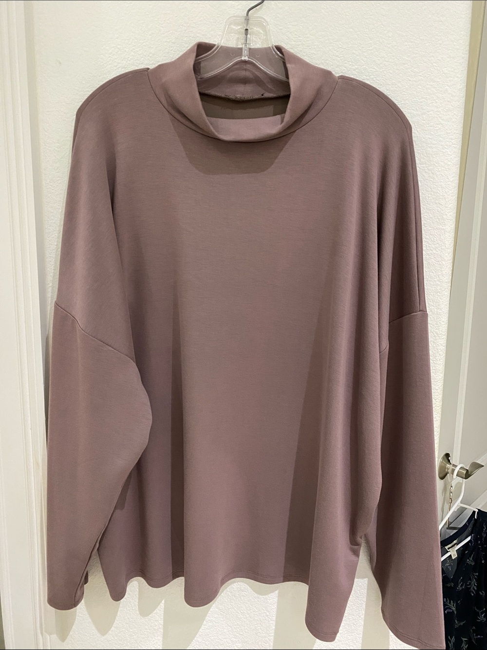 Express Mock Turtleneck Long Sleeve Top - Muted Mauve - Size XL